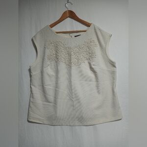 Worthington Lace Pullover Tank Top Blouse Size 3X White